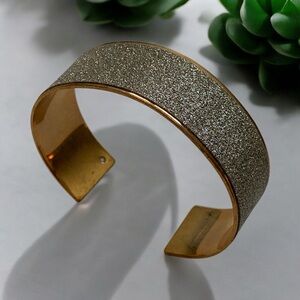 Gold and Silver Glitter Cuff Bracelet